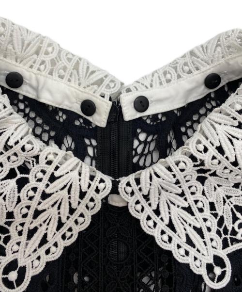 Snidel（スナイデル）Snidel (スナイデル) 2022AW レースカラーミニワンピース ブラック×ホワイト サイズ:SIZE 0 未使用品の古着・服飾アイテム