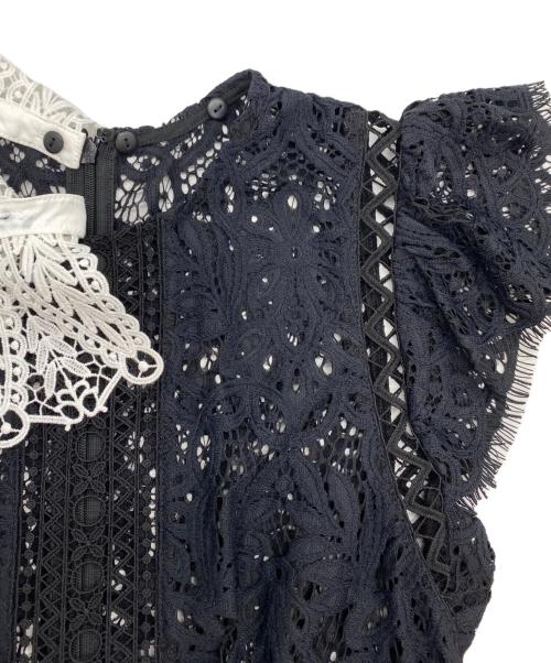 Snidel（スナイデル）Snidel (スナイデル) 2022AW レースカラーミニワンピース ブラック×ホワイト サイズ:SIZE 0 未使用品の古着・服飾アイテム