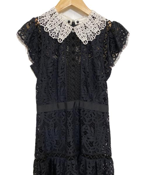 Snidel（スナイデル）Snidel (スナイデル) 2022AW レースカラーミニワンピース ブラック×ホワイト サイズ:SIZE 0 未使用品の古着・服飾アイテム