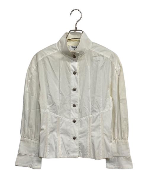 CHANEL（シャネル）CHANEL (シャネル) ココマークボタンウエストボーン入り長袖ブラウス ホワイト サイズ:38の古着・服飾アイテム