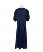 Mila Owenミラオーウェン）の古着「22SS 袖デザインタイプライターフレアワンピース」｜ネイビー