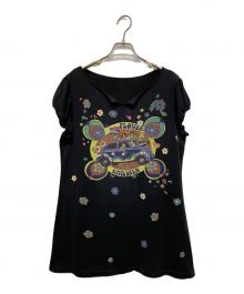 TOKUKO1erVOL（トクコプルミエヴォル）の古着「ヒッピー ニット ミニドレス」｜ブラック