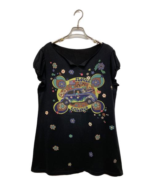 TOKUKO1erVOL（トクコプルミエヴォル）TOKUKO1erVOL (トクコプルミエヴォル) ヒッピー ニット ミニドレス ブラック サイズ:SIZE 9の古着・服飾アイテム