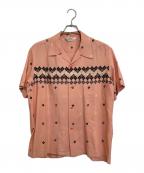 Star OF HOLLYWOODスターオブハリウッド）の古着「HIGH DENSITY RAYON OPEN SHIRT “ARGYLE”」｜ピンク