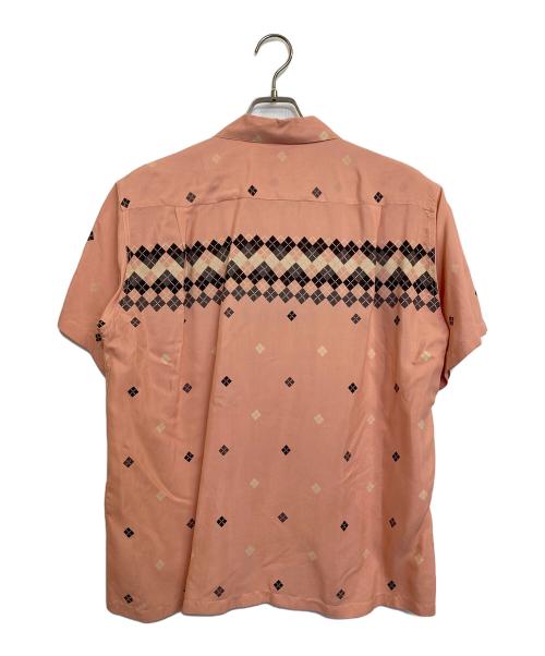 Star OF HOLLYWOOD（スターオブハリウッド）Star OF HOLLYWOOD (スターオブハリウッド) HIGH DENSITY RAYON OPEN SHIRT “ARGYLE” ピンク サイズ:SIZE Mの古着・服飾アイテム