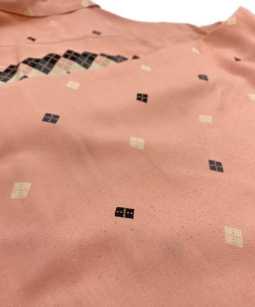 Star OF HOLLYWOOD（スターオブハリウッド）Star OF HOLLYWOOD (スターオブハリウッド) HIGH DENSITY RAYON OPEN SHIRT “ARGYLE” ピンク サイズ:SIZE Mの古着・服飾アイテム