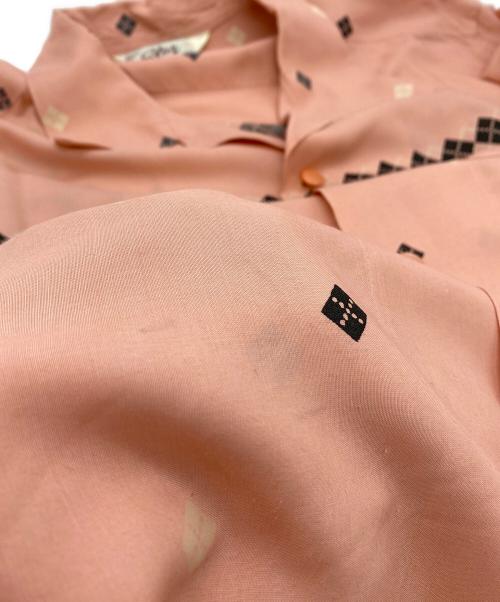 Star OF HOLLYWOOD（スターオブハリウッド）Star OF HOLLYWOOD (スターオブハリウッド) HIGH DENSITY RAYON OPEN SHIRT “ARGYLE” ピンク サイズ:SIZE Mの古着・服飾アイテム