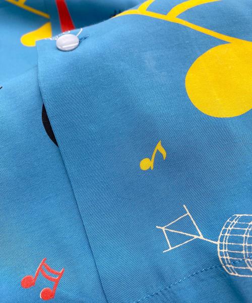 Star OF HOLLYWOOD（スターオブハリウッド）Star OF HOLLYWOOD (スターオブハリウッド) HIGH DENSITY RAYON OPEN SHIRT ブルー サイズ:SIZE Mの古着・服飾アイテム