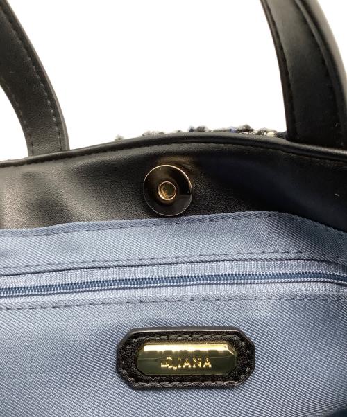 DIANA（ダイアナ）DIANA (ダイアナ) フリルツイードハンドバッグ ブラック×ブルーの古着・服飾アイテム