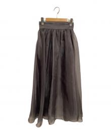 Snidel（スナイデル）の古着「23AW オーガンジーボリュームスカート」｜グレー