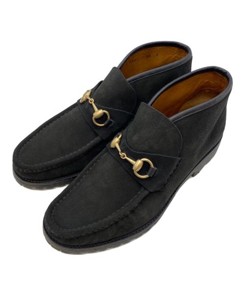 GUCCI（グッチ）GUCCI (グッチ) ホースビットチャッカーブーツ ブラック サイズ:42の古着・服飾アイテム