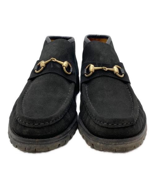 GUCCI（グッチ）GUCCI (グッチ) ホースビットチャッカーブーツ ブラック サイズ:42の古着・服飾アイテム