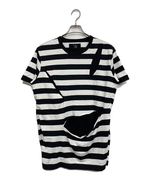 Y's（ワイズ）Y's (ワイズ) ボールドボーダーTシャツ ホワイト×ブラック サイズ:SIZE 4の古着・服飾アイテム