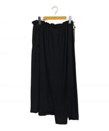 s'yte（サイト）の古着「RAYON JERSEY STRINGS GATHERED SKIRT」｜ブラック
