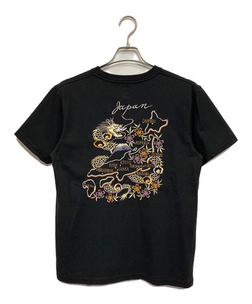 東洋エンタープライズ（トウヨウエンタープライズ）東洋エンタープライズ (トウヨウエンタープライズ) SUKA T-SHIRT EMBROIDERED “JAPAN MAP” ブラック サイズ:SIZE Mの古着・服飾アイテム