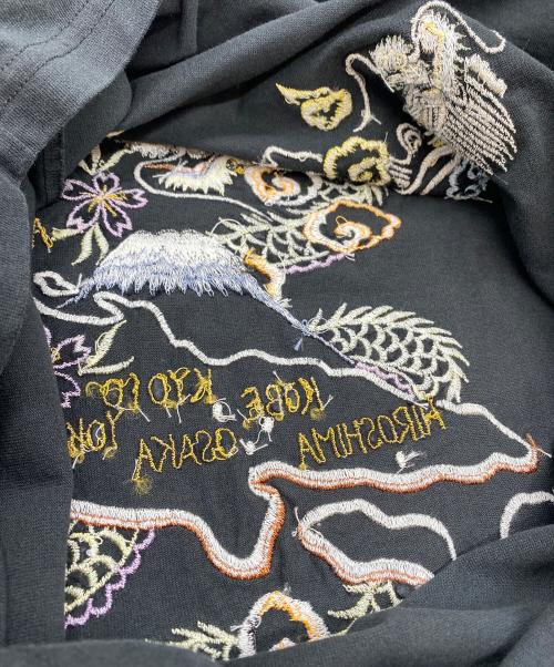 東洋エンタープライズ（トウヨウエンタープライズ）東洋エンタープライズ (トウヨウエンタープライズ) SUKA T-SHIRT EMBROIDERED “JAPAN MAP” ブラック サイズ:SIZE Mの古着・服飾アイテム