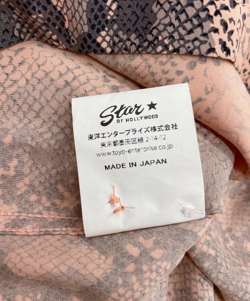 Star（スター精密）Star (スター精密) HIGH DENSITY RAYON OPEN SHIRT “SNAKE” ピンク サイズ:SIZE Sの古着・服飾アイテム