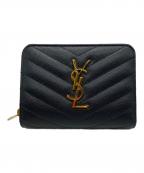 Saint Laurent Parisサンローランパリ）の古着「コンパクトジップアラウンドウォレット」｜グレー