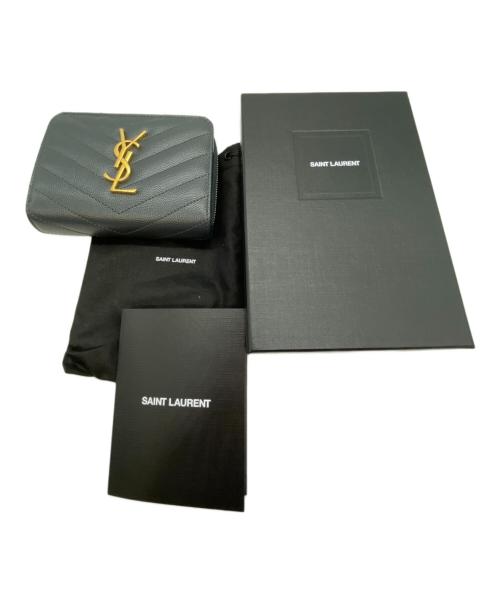 Saint Laurent Paris（サンローランパリ）Saint Laurent Paris (サンローランパリ) コンパクトジップアラウンドウォレット グレーの古着・服飾アイテム