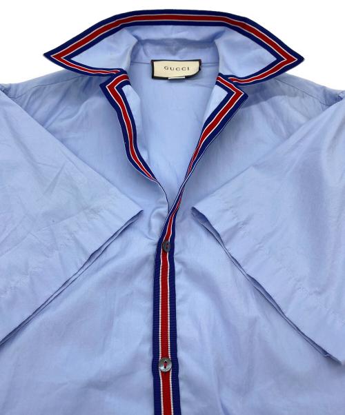GUCCI（グッチ）GUCCI (グッチ) オープンカラーボックスシャツ タイガー ライトブルー サイズ:SIZE 46の古着・服飾アイテム