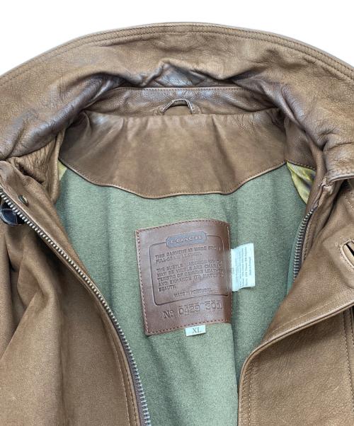 COACH（コーチ）COACH (コーチ) レザージャケット ブラウン サイズ:SIZE US XLの古着・服飾アイテム