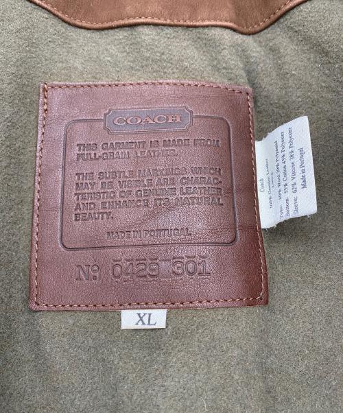COACH（コーチ）COACH (コーチ) レザージャケット ブラウン サイズ:SIZE US XLの古着・服飾アイテム