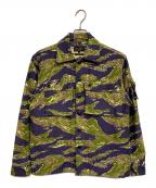 BEAMS PLUSビームスプラス）の古着「MIL SHT-JAC Tiger Stripe Jacquard」｜タイガーストライプ