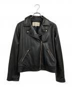 RAY BEAMSレイ ビームス）の古着「ラムレザーダブルライダースブルゾン」｜ブラック