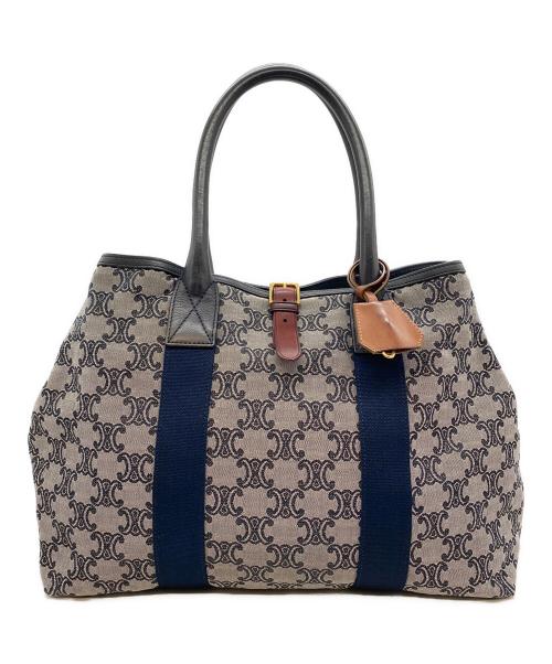 CELINE（セリーヌ）CELINE (セリーヌ) トートバッグ　トリオンフ グレー×ネイビーの古着・服飾アイテム