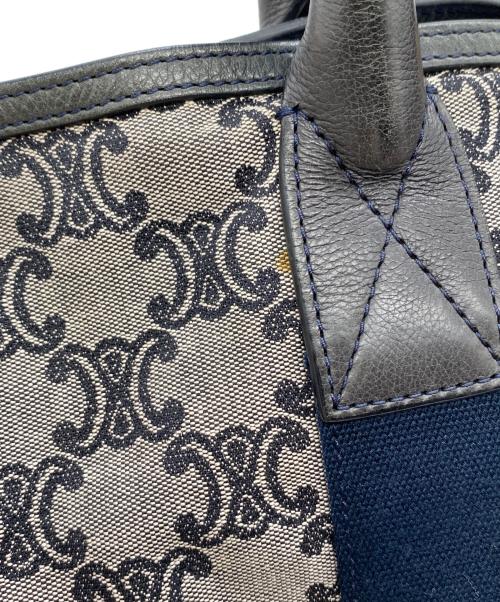 CELINE（セリーヌ）CELINE (セリーヌ) トートバッグ　トリオンフ グレー×ネイビーの古着・服飾アイテム