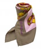 CELINEセリーヌ）の古着「シルクスカーフ」｜グレー×ピンク