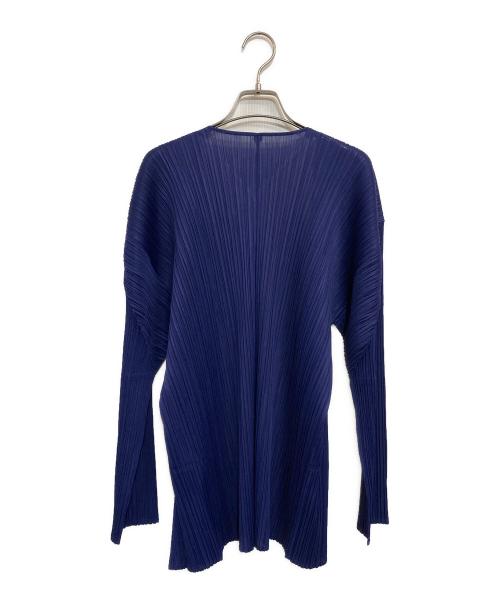 ISSEY MIYAKE（イッセイミヤケ）ISSEY MIYAKE (イッセイミヤケ) PLEATS PLEASE プリーツカーディガン ブルー サイズ:SIZE Mの古着・服飾アイテム