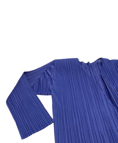 ISSEY MIYAKE（イッセイミヤケ）ISSEY MIYAKE (イッセイミヤケ) PLEATS PLEASE プリーツカーディガン ブルー サイズ:SIZE Mの古着・服飾アイテム