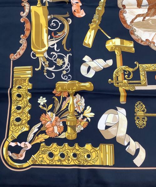 HERMES（エルメス）HERMES (エルメス) シルクスカーフ ブラックの古着・服飾アイテム