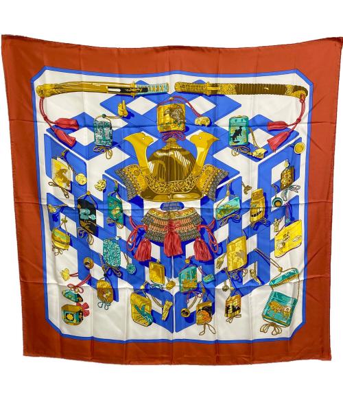 HERMES（エルメス）HERMES (エルメス) シルクスカーフ　REVERIES JAPONAISES レッドの古着・服飾アイテム