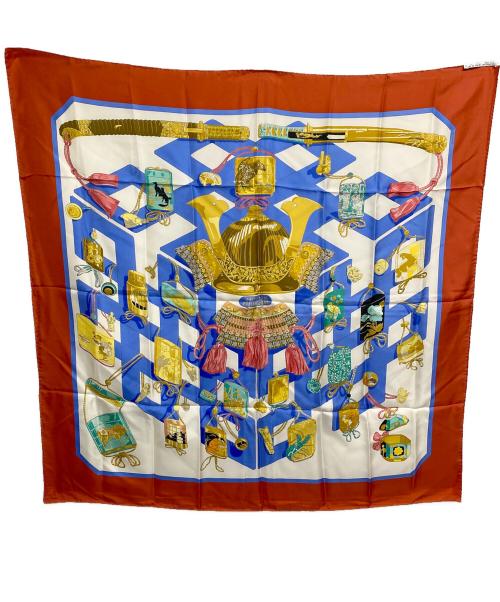 HERMES（エルメス）HERMES (エルメス) シルクスカーフ　REVERIES JAPONAISES レッドの古着・服飾アイテム