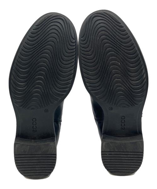 ECCO（エコー）ECCO (エコー) レザーチェルシーブーツ ブラック サイズ:SIZE 38 (24cm)の古着・服飾アイテム
