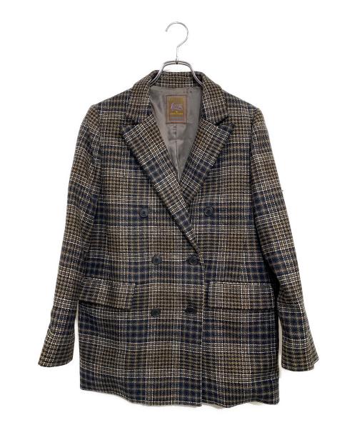 Adam et Rope（アダム エ ロペ）Adam et Rope (アダム エ ロペ) LOVAT チェックジャケット ブラウン×ブラック サイズ:SIZE Freeの古着・服飾アイテム