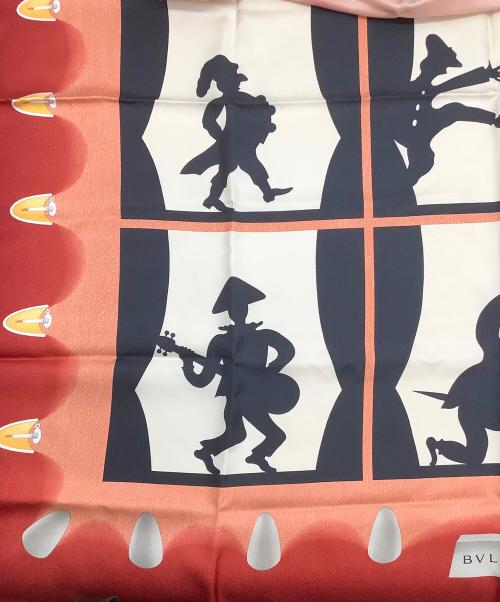 BVLGARI（ブルガリ）BVLGARI (ブルガリ) シルクスカーフ レッドの古着・服飾アイテム