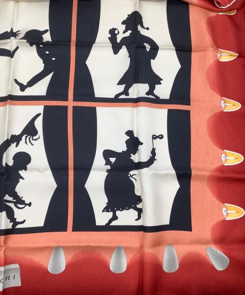 BVLGARI（ブルガリ）BVLGARI (ブルガリ) シルクスカーフ レッドの古着・服飾アイテム