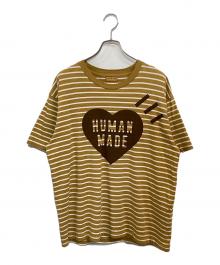 HUMAN MADE（ヒューマンメイド）の古着「HEART STRIPED T-SHIRT」｜ブラウン
