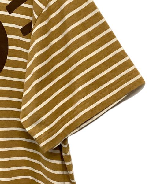 HUMAN MADE（ヒューマンメイド）HUMAN MADE (ヒューマンメイド) HEART STRIPED T-SHIRT ブラウン サイズ:SIZE Lの古着・服飾アイテム