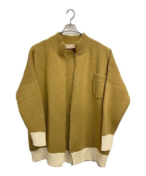 MARNI（マルニ）MARNI (マルニ) 厚手カーディガン キャメル×アイボリー サイズ:SIZE 40の古着・服飾アイテム