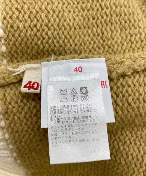 MARNI（マルニ）MARNI (マルニ) 厚手カーディガン キャメル×アイボリー サイズ:SIZE 40の古着・服飾アイテム