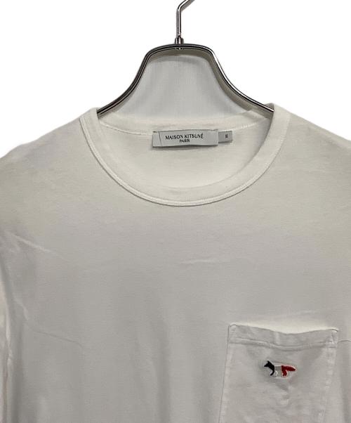 maison kitsune（メゾンキツネ）maison kitsune (メゾンキツネ) トリコロール フォックス パッチ Tシャツ ホワイト サイズ:SIZE S (FR XS)の古着・服飾アイテム