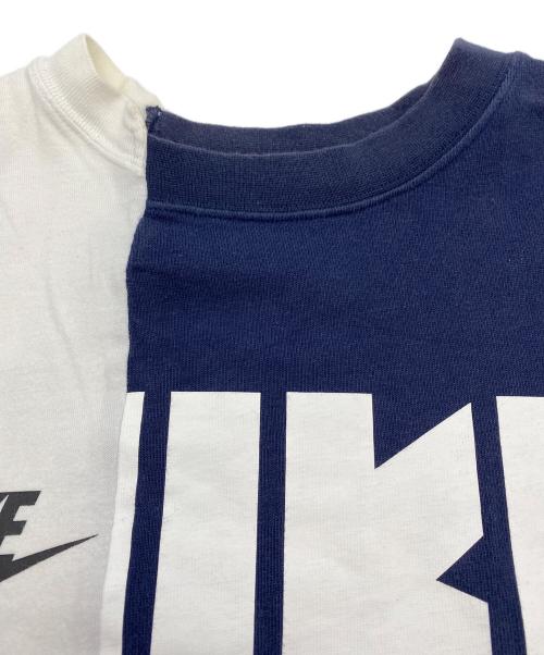 NIKE（ナイキ）NIKE (ナイキ) sacai (サカイ) 再構築Tシャツ ホワイト×ネイビー サイズ:SIZE Sの古着・服飾アイテム