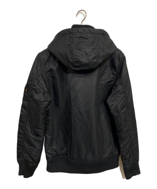 ALPHA INDUSTRIES（アルファインダストリーズ）ALPHA INDUSTRIES (アルファインダストリーズ) HOODED RIB JACKET ブラック サイズ:SIZE Lの古着・服飾アイテム