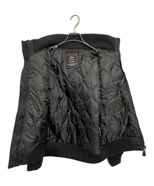 ALPHA INDUSTRIES（アルファインダストリーズ）ALPHA INDUSTRIES (アルファインダストリーズ) HOODED RIB JACKET ブラック サイズ:SIZE Lの古着・服飾アイテム