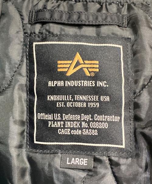 ALPHA INDUSTRIES（アルファインダストリーズ）ALPHA INDUSTRIES (アルファインダストリーズ) HOODED RIB JACKET ブラック サイズ:SIZE Lの古着・服飾アイテム