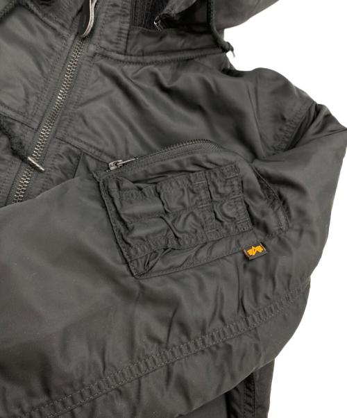 ALPHA INDUSTRIES（アルファインダストリーズ）ALPHA INDUSTRIES (アルファインダストリーズ) HOODED RIB JACKET ブラック サイズ:SIZE Lの古着・服飾アイテム